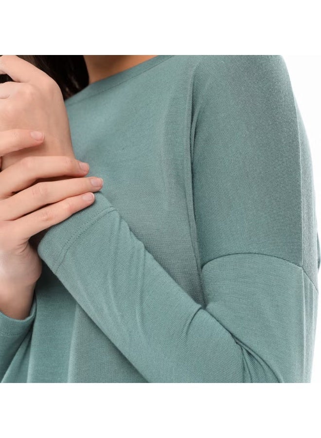 Defy's Women's Slit Detail Long Sleeve T-Shirt - Image 3